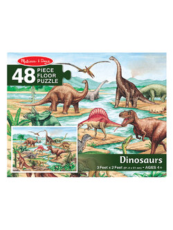 พัซเซิลแบบจัมโบ้ 48 ชิ้น รูปไดโนเสาร์ ส่งเสริมพัฒนาการด้านการคิด ต่อ วางแผน Dinosaur Floor Puzzle - 48 Pcs Melissa&Doug, ของเล่นเสริมพัฒนาการ, ของเล่น