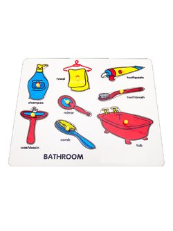 ภาพตัดต่อ ห้องน้ำ กระดานหมุดห้องน้ำ , ของเล่นไม้, ของเล่นเสริมพัฒนาการ, ของเล่นเด็กอนุบาล, สื่อการสอนเด็กอนุบาล