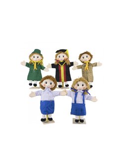 หุ่นมือเครื่องแบบนักเรียน 5 แบบ,ของเล่นเสริมพัฒนาการ ,ของเล่นเสริมทักษะ,ของเล่นเด็ก, สื่อการสอนอนุบาล