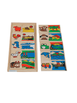 เกมจับคู่สัตว์กับที่อยู่ , ของเล่นไม้, ของเล่นเสริมพัฒนาการ, ของเล่นเด็กอนุบาล, สื่อการสอนเด็กอนุบาล วัสดุและสี ปลอดภัยต่อเด็ก มีมาตรฐาน มอก. ตามที่ สพฐ. กำหนด