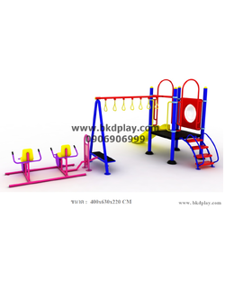 ชุดหอสไลด์80 +ห่วงโหน +จักรยานบัดดี้ เครื่องเล่นสนามกลางแจ้ง เครื่องเล่นสนามเหล็ก พร้อมเครื่องออกกำลังกายเด็ก สั่งผลิต 10-20 วัน