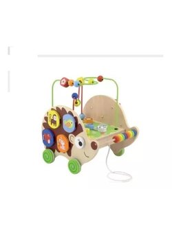 รถลากเม่นน้อยเรียนรู้กิจกรรม ,รถไม้,รถลาก,รถกิจกรรมสารพัดแบบ , ของเล่นเสริมพัฒนาการเด็ก,สินค้าพร้อมส่ง