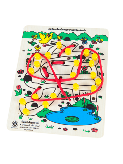 เกมร้อยเชือกปักหมุด พาแม่เป็ดเล่นน้ำ, ของเล่นเสริมพัฒนาการ, ของเล่นเด็กอนุบาล, สื่อการสอนเด็กอนุบาล