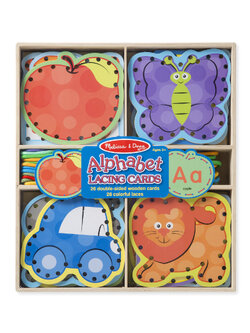 ชุดฝึกร้อยเชือกรุ่น A-Z ส่งเสริมพัฒนาการด้านการเรียนรู้ตัวอักษร คำศัพท์ เสริมสร้างพัฒนาการได้เป็นอย่างดี Alphabet Lacing Cards Melissa&Doug, ของเล่นเสริมพัฒนาการ, ของเล่น