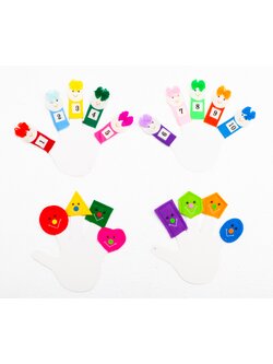 หุ่นนิ้วมือ ชุดนับเลข สีและรูปทรงเรขาคณิต ชุดละ16ตัว ของเล่นเสริมพัฒนาการ ,ของเล่นเสริมทักษะ,ของเล่นเด็ก, สื่อการสอนอนุบาล