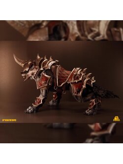 [พร้อมส่ง] Fish toys (D20 Studio) Glory Wolf หมาป่าชุดเกราะถอดได้ 38ซม.- B : Red Silver Armor Gray Wolf Set HY-031