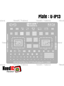 แผ่นเพลท : U-IP13 สำหรับ iPhone 17/Pro/Pro Max/Air-A19/A19 Pro