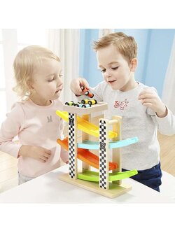 หอคอยรถแข่ง ,ของเล่นเสริมพัฒนาการ, ของเล่นเด็กอนุบาล, สื่อการสอนเด็กอนุบาล พร้อมส่ง