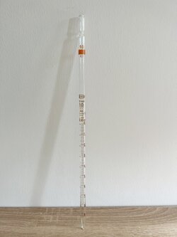 ปิเปตเเก้วเเบบตรง (Graduated pipette) 10ml C/A, Kuihuap LAB