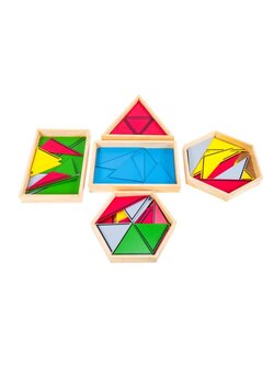 กล่องสามเหลี่ยมสร้างสรรค์, กล่องที่ 1-5, ของเล่นไม้, ของเล่นเสริมพัฒนาการ, ของเล่นเด็กอนุบาล, สื่อการสอนเด็กอนุบาลมอนเตสซอรี่ ,montessori, สื่อการสอนประถม