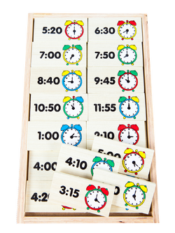 โดมิโนเวลา ,ของเล่นไม้, ของเล่นเสริมพัฒนาการ, ของเล่นเด็ก, สื่อการสอน