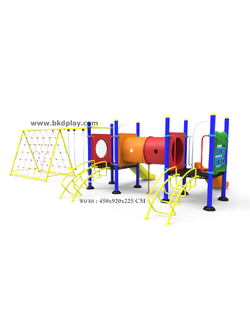 ชุดหอสไลด์80 +ปีนป่ายเชิอก +ชิงช้า2ที่นั่ง เครื่องเล่นสนาม กลางแจ้ง เหล็ก, สไลเดอร์,ของเล่น สั่งผลิต 10-20 วัน