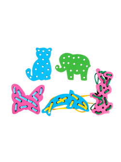 กระดานร้อยเชือก รูปสัตว์ , ของเล่นเสริมพัฒนาการ, ของเล่นเด็กอนุบาล, สื่อการสอนเด็กอนุบาล วัสดุและสี ปลอดภัยต่อเด็ก มีมาตรฐาน มอก. ตามที่ สพฐ. กำหนด