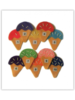 หุ่นมือไอศครีมสอนนับเลข ของเล่นเสริมพัฒนาการ ,ของเล่นเสริมทักษะ,ของเล่นเด็ก, สื่อการสอนอนุบาล