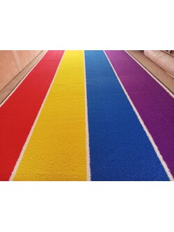 หญ้าเทียมสีสันคัลเลอร์ฟูล ปูพื้นตกแต่งสนามเด็กเล่น หน้ากว้าง 4 เมตร หญ้าสูง 2 เซนติเมตร ,หญ้าปลอม,สนามหญ้าหน้าบ้าน, สนามเด็กเล่น ,สนามกีฬา พร้อมส่ง ราคาโรงงาน