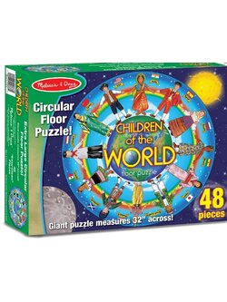 จิ๊กซอกระดาษ 48 ชิ้น รุ่น เรูปวัฒนธรรมต่างๆของโลก ส่งเสริมให้รู้จักคิด และการมีสมาธิ Floor Puzzle Children World 48 pc Melissa&Doug, ของเล่นเสริมพัฒนาการ, ของเล่น