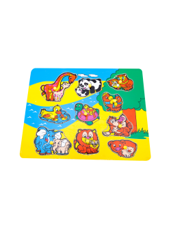 ภาพตัดต่อ แม่ลูก , ของเล่นไม้, ของเล่นเสริมพัฒนาการ, ของเล่นเด็กอนุบาล, สื่อการสอนเด็กอนุบาล