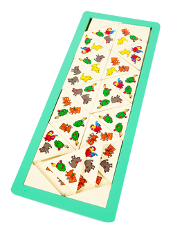 ตรีโดมิโน ชุดสัตว์เลี้ยง 36ชิ้น ,ของเล่นไม้, ของเล่นเสริมพัฒนาการ, ของเล่นเด็ก, สื่อการสอน