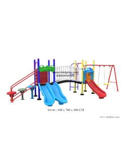 เครื่องเล่นสนามเหล็ก ชุดรวมสวนสนุก AC-14 เครื่องเล่นสนาม กลางแจ้ง เหล็ก, สไลเดอร์ ของเล่น สนามเด็กเล่น สั่งผลิต 10-20 วัน