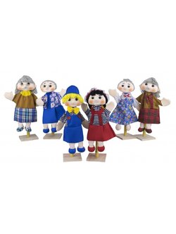 หุ่นมือครอบครัวสุขสันต์ 6 ตัว ไม่รวมขาตั้ง ของเล่นเสริมทักษะ,ของเล่นเสริมพัฒนาการเด็ก, สื่อการสอนอนุบาล พร้อมส่ง