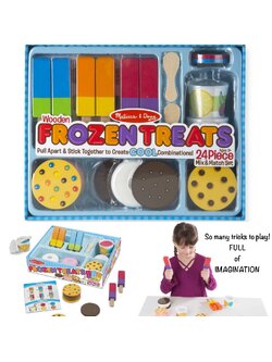 ชุดไอศรีมแช่แข็ง ทุกชิ้นทำจากไม้ ฝึกการพัฒนากลไกการจับคู่และเรียงลำดับและทักษะการนับ Frozen Treats Play Melissa&Doug, ของเล่นเสริมพัฒนาการ, ของเล่น