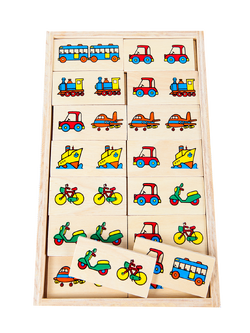 โดมิโนคมนาคม โดมิโน่ยานพาหนะ รถ, ของเล่นไม้, ของเล่นเสริมพัฒนาการ, ของเล่นเด็กอนุบาล, สื่อการสอนเด็กอนุบาล