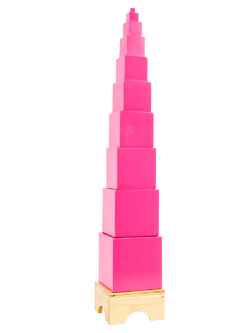 หอคอยสีชมพู, ของเล่นไม้, ของเล่นเสริมพัฒนาการ,ของเล่นเด็ก, ของเล่นเสริมพัฒนาการ, มอนเตสเซอรี่มอนเตสซอรี่ ,montessori, สื่อการสอนประถม