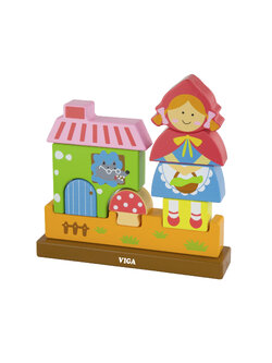 ชุดบล็อกไม้แม่เหล็กปริศนาหนูน้อยหมวกแดง , ของเล่นไม้, ของเล่นเสริมพัฒนาการ, ของเล่นเด็กอนุบาล, สื่อการสอนเด็กอนุบาล