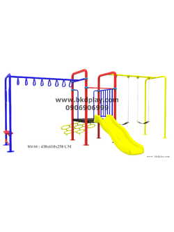 ชุดหอสไลด์80 +บาร์โหน +ปีนป่ายเชือก เครื่องเล่นสนาม กลางแจ้ง เหล็ก, สไลเดอร์ของเล่น สั่งผลิต 10-20 วัน