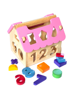 บ้านหยอดบล็อก หยอดบล็อคเรขาคณิต, ของเล่นไม้, ของเล่นเสริมพัฒนาการ, ของเล่นเด็กอนุบาล, สื่อการสอนเด็กอนุบาล วัสดุและสี ปลอดภัยต่อเด็ก มีมาตรฐาน มอก. ตามที่ สพฐ. กำหนด