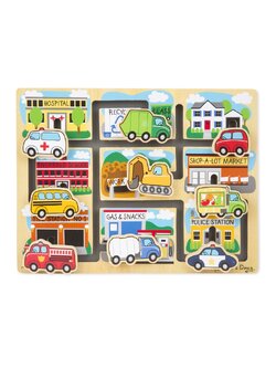 พัซเซิลไม้ลายยานพาหนะต่างๆ ฝึกทักษะการหยิบ จับ ควบคุมมือ สังเกตรูปร่าง สีสัน Maze Puzzle - Vehicles, ของเล่น,ของเล่นเสริมพัฒนาการ, ของเล่นอเมริกา,melissa & doug