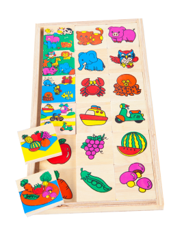 เกมจำแนกชิ้นส่วนของภาพ , ของเล่นไม้, ของเล่นเสริมพัฒนาการ, ของเล่นเด็กอนุบาล, สื่อการสอนเด็กอนุบาล วัสดุและสี ปลอดภัยต่อเด็ก มีมาตรฐาน มอก. ตามที่ สพฐ. กำหนด