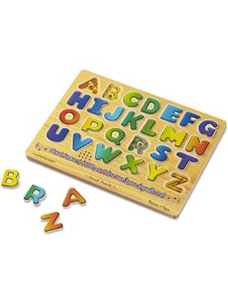พัซเซิลมีเสียง ส่งเสริมการเรียนรู้ ตัวอักษร การออกเสียง Sound Puzzles - Alphabet Melissa&Doug, ของเล่นเสริมพัฒนาการ, ของเล่น