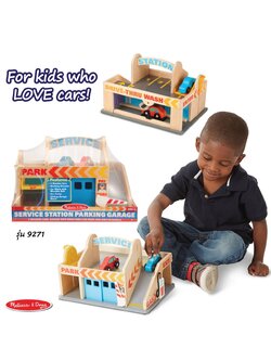 ชุดของเล่นรถ เสริมทักษะและจินตนาการ Service Station Set Melissa&Doug, ของเล่นเสริมพัฒนาการ, ของเล่น