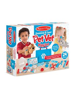 ชุดสวมบทบาทอาชีพ ของเล่นเป็นคุณหมอสัตว์ สัตวแพทย์ เสริมสร้างการเล่นตามจินตนาการ ส่งเสริมการเล่นแบบสวมบทบาท Pet Vet Play Set Melissa&Doug, ของเล่นเสริมพัฒนาการ, ของเล่น