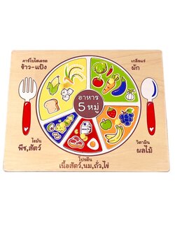 ภาพตัดต่อ อาหารหลัก 5 หมู่ , ของเล่นไม้, ของเล่นเสริมพัฒนาการ, ของเล่นเด็กอนุบาล, สื่อการสอนเด็กอนุบาล