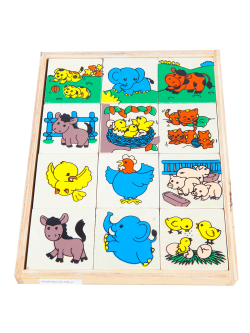 เกมจับคู่สัญลักษณ์แม่-ลูก ชุดสัตว์เลี้ยง , ของเล่นไม้, ของเล่นเสริมพัฒนาการ, ของเล่นเด็กอนุบาล, สื่อการสอนเด็กอนุบาล