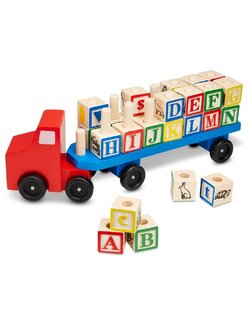 รถบล๊อกไม้ A-Z มีทั้งอักษณเล็กและอักษรใหญ่ Melissa & Doug Alphabet Truck รุ่น5175 ของเล่นเสริมพัฒนาการเด็ก