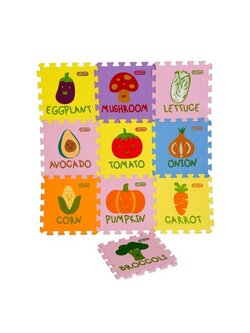 ชุดอีวีเอปูพื้นเสริมพัฒนาการลายผักเพื่อสุขภาพ แผ่นโฟมปูพื้นกันกระแทก EVA , โฟมกันกระแทก, จิ๊กซอ ,แผ่นรองคลาน,โฟมปูพื้น,จิ๊กซอว์ปูพื้น, พร้อมส่ง ราคาโรงงาน