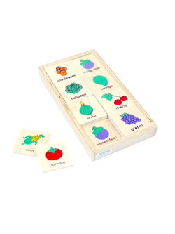 จับคู่ภาพผัก-ผลไม้, ภาษาอังกฤษ ของเล่นไม้, ของเล่นเสริมพัฒนาการ, ของเล่นเด็ก, สื่อการสอนเด็ก