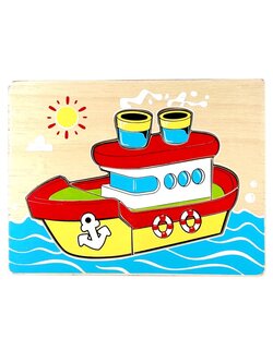 ของเล่น, ของเล่นเด็ก, จิ๊กซอว์, ตัวต่อ, ภาพตัดต่อเรือไฟ (5 ชิ้น) , ของเล่นไม้, ของเล่นเสริมพัฒนาการ, ของเล่นเด็กอนุบาล