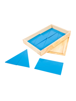 กล่องสามเหลี่ยมสีฟ้า, ของเล่นไม้, ของเล่นเสริมพัฒนาการม,มอนเตสซอรี่ ,montessori, สื่อการสอนประถม