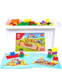 ตัวต่อบล็อกชุดใหญ่จำนวน 203 ชิ้น ของเล่นเสริมพัฒนาการ ,ของเล่นเสริมทักษะ,ของเล่นเด็ก, สื่อการสอนอนุบาล