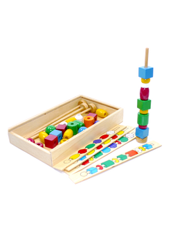 แท่งไม้ร้อยลูกปัด , ของเล่นไม้, ของเล่นเสริมพัฒนาการ, สื่อการสอนเด็กอนุบาล ผลิตในไทย ปลอดภัยต่อเด็ก มีมาตรฐาน มอก. ตามที่ สพฐ. กำหนด