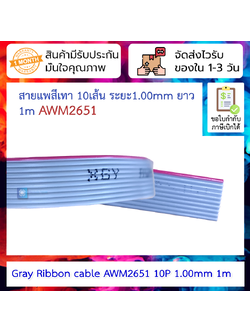 สายแพสีเทา 10เส้น ระยะ1.00mm ยาว 1m Gray cable 1.0MM line pitch AWM2651 cable