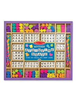 ชุดร้อยลูกปัด ตัวอักษร ส่งเสริมความคิดริเริ่มสร้างสรรค์ ทักษะการประดิษฐ์ Wooden Bead Set - Alphabet Melissa&Doug, ของเล่นเสริมพัฒนาการ, ของเล่น