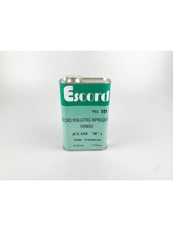 น้ำยาวานิช (ใหญ่) ยี่ห้อ Escord ชนิดแห้งเร็ว No.111 (น้ำยาสีใส) ปริมาณ 3.78 ลิตร ใช้สำหรับเคลือบลวดทองแดงมอเตอร์ ทุ่น และฟิลคอยล์ เพื่อเพิ่มความเข็งแรงคงทน และป้องกันความชื้นทำให้เกิดไฟฟ้าลัดวงจร