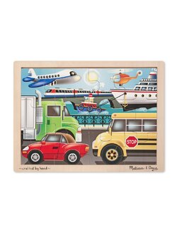 Wooden Jigsaw Puzzle - 12 piece Vehicles พัซเซิลไม้ 12 ชิ้น รูปรถ ส่งเสริมให้รู้จักคิด เหมือนหรือแตกต่าง Melissa&Doug, ของเล่นเสริมพัฒนาการ, ของเล่น