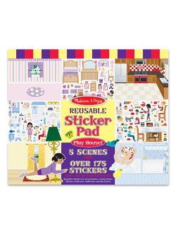 สมุดสติกเกอร์รียูสซาเบิล รูปห้องในบ้าน ฝึกการออกแบบตกแต่ง เสริมสร้างจินตนาการ Reusable Sticker Pad - Play House Melissa&Doug, ของเล่นเสริมพัฒนาการ, ของเล่น