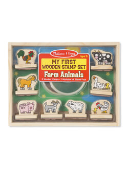 ชุดตัวสแต๊มป์รูปสัตว์ฟาร์ม 8ชิ้น ด้ามพิเศษที่ดีไซน์สำหรับเด็กเล็ก ช่วยส่งเสริมการบังคับมือ การเล่นแบบส่งเสริมพัฒนาการ My First Wooden Stamp Animals Melissa&Doug, ของเล่นเสริมพัฒนาการ, ของเล่น